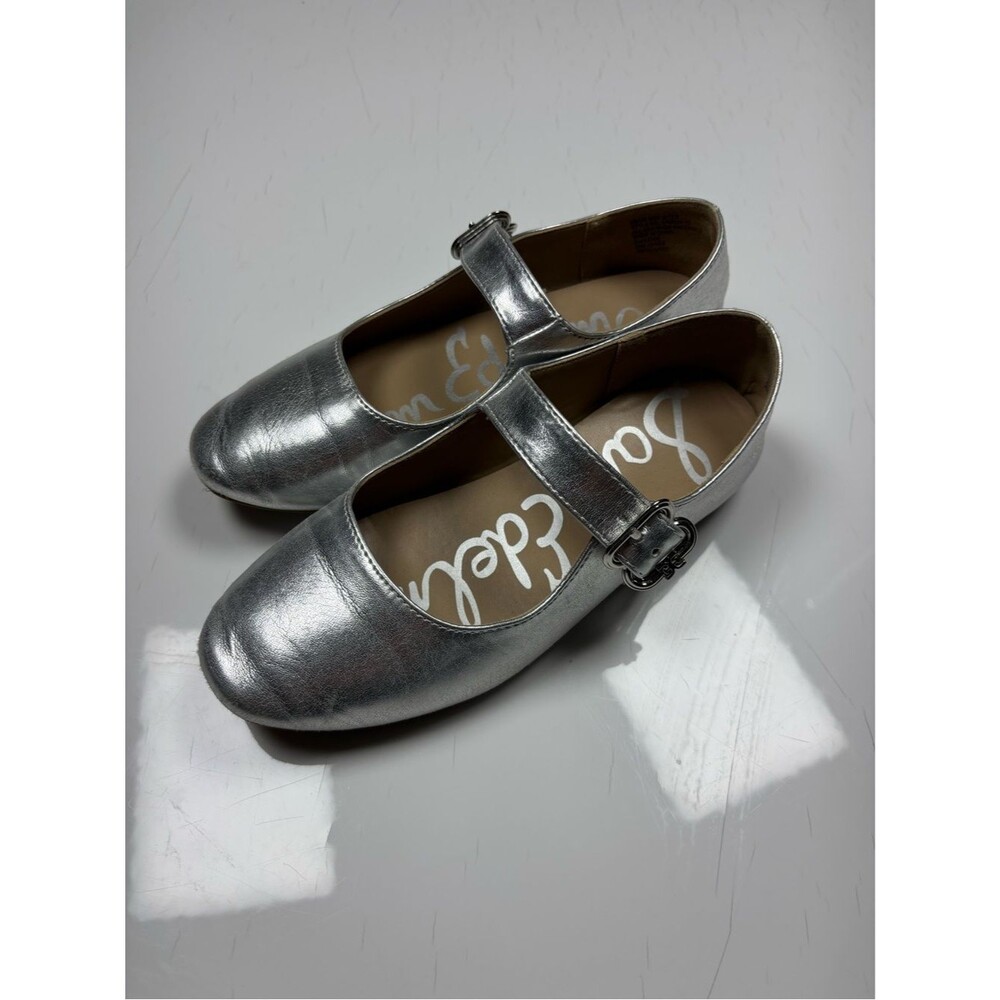 Sam Edelman Girls' Metallic Silver Mary Jane Shoes